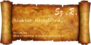 Szakter Richárd névjegykártya